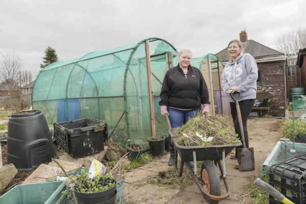 Michelle and Tonia Timmins, Barlow Road Allotments, 2021 © Denise Maxwell